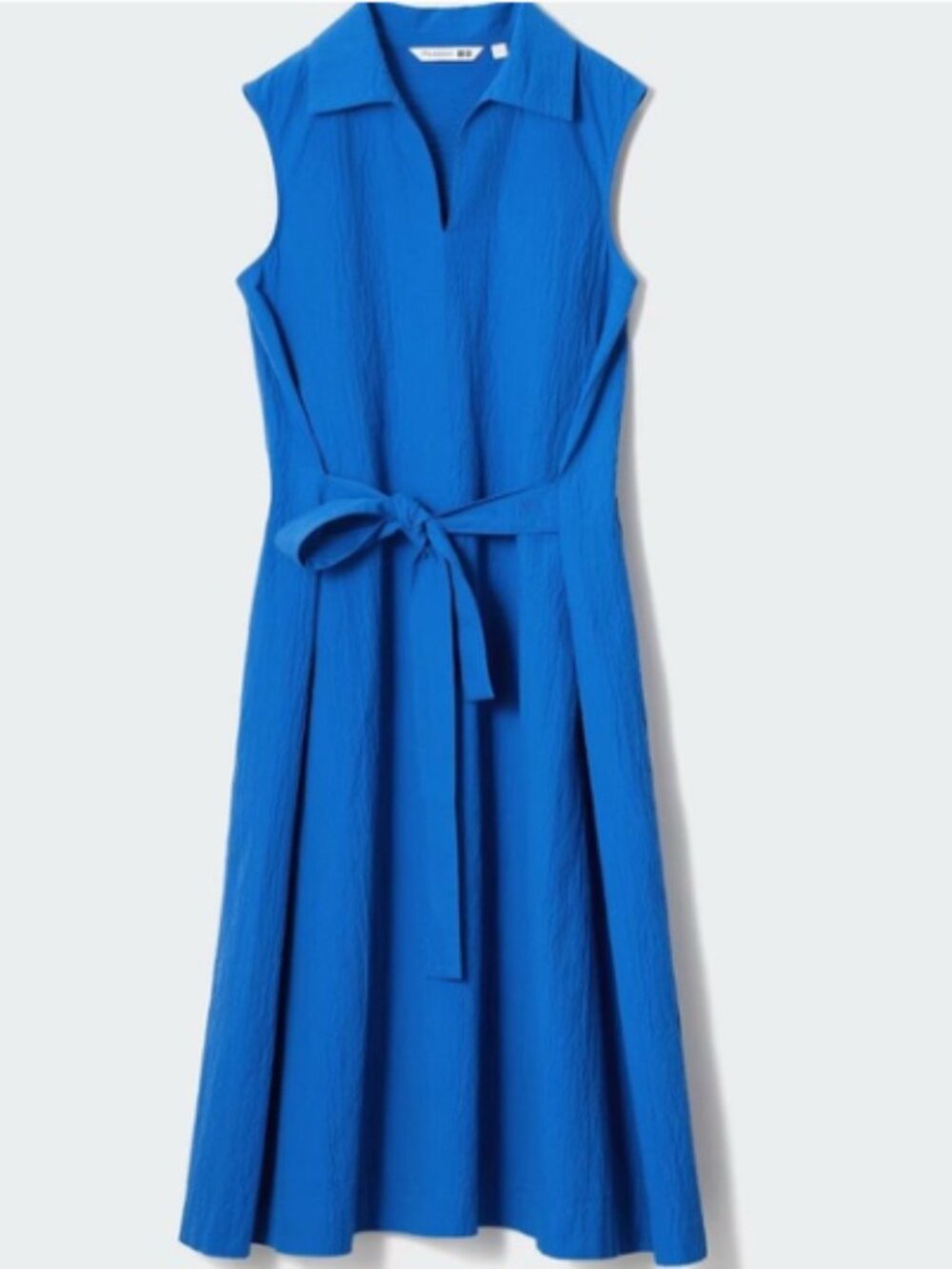 Uniqlo x J.W. Anderson Women Seersucker Belted Sleeveless Midi Dress